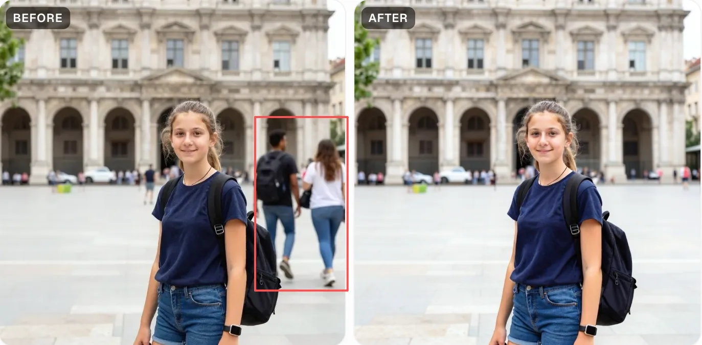 Step 3: Tap Remove and download — removing people from a photo with MagicRemover